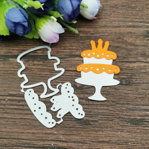 AOKEDIY Birthday Cake Metal Cutting Dies Stencils For DIY Scrapbooking Decorative Embossing Handcraft Die Cutting Template