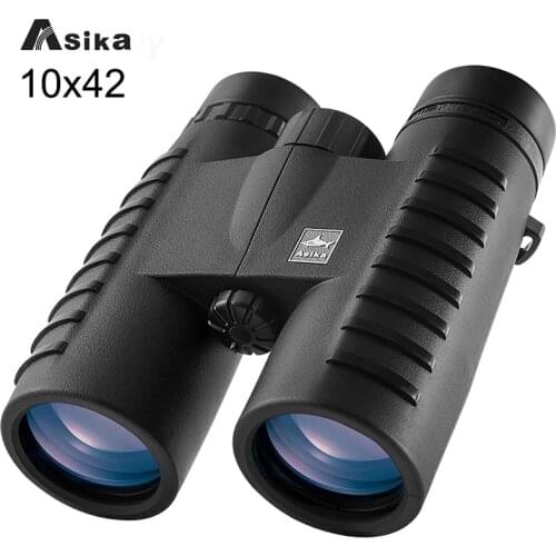 Asika 10x42 HD Binoculars Wide Angle Professional Binocular High Power Telescope Bak4 Prism Optics for Outdoor Camping Hunting