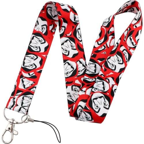 Mask Man Money Heist house of paper Lanyard for Key Phone Cool Neck Strap Lanyard for Camera Whistle ID Badge ribbons Gifts
