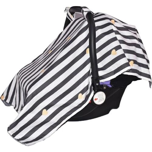 100%Cotton Muslin Stroller Car Seat Cover Breathable Sun Shade Canopy Dustproof Blanket Nursing Cover 110X75CM Nursing baby skin