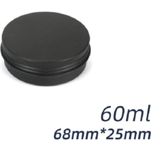 60g 60ml Black Aluminum Jar, Cosmetic Aluminum Jar, Empty Tin Container, Cosmetic Cream Box, Tin Packing Containers, 50pcs/lot