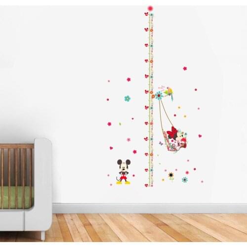 Disney Mickey Minnie children height stickers bedroom living room background decorative stickers waterproof removable stickers