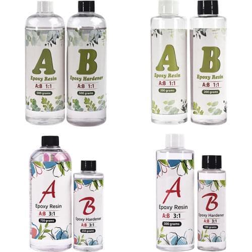 Resin Epoxy Glue 1:1 3:1 AB Epoxy Glue For DIY Resin Jewelry Making Accessories AB Crystal Glue High Capacity 400/1000g