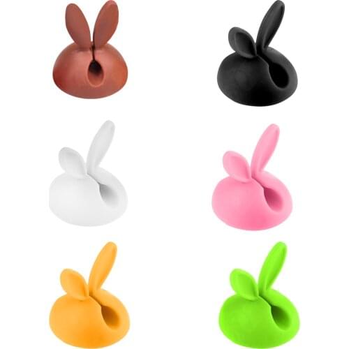 Cable Management Cable Winder TPR Rabbit Cable Holder Cable Winders Management Wire Organizer Desktop Cord Fixer Retention Clip