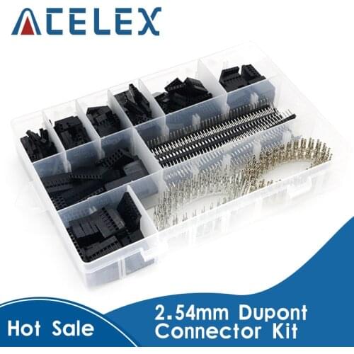 1450Pcs/Set 2.54mm Dupont Connector Kit PCB Headers Male Female Pins Electronics