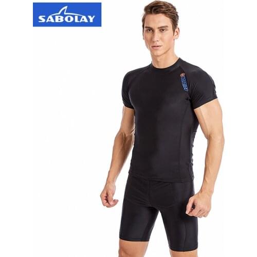 L-4XL 5XL Big Man Rash Guard Short Sleeve Swimsuit Men Rashguard Surfing Suit Swim Shirt Shorts Sails Diving Wetsuit Clothes
