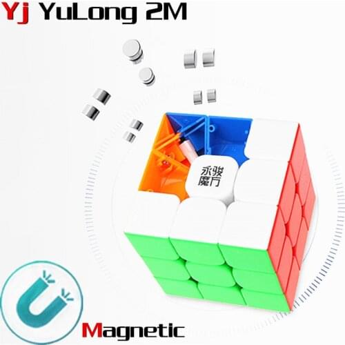 Yj Yulong 2M V2 M 3x3x3 Magnetic Magic Cube,Professional,Anti-Stress Toys,Smooth,Childrens Puzzle