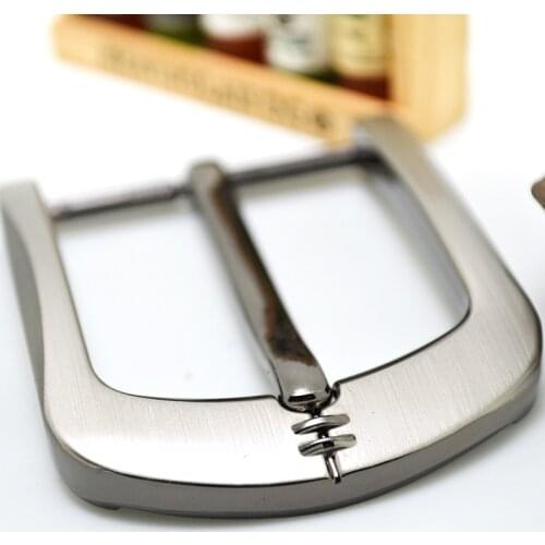 40mm Metal Belt Buckle Brushed Mens End bar Buckle Single Pin Belt Half Buckle Leather Craft Jeans Belt Webbing Accessories