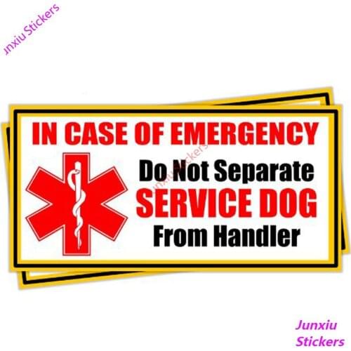 Personality SERVICE DOG EMERGENCY Car Stickers Accessories Motorcycle Cover Scratches Waterproof PVC 10cm*5cm