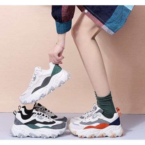 2020 spring and autumn new all-match casual sports shoes fashion old shoes womens thick-soled breathable womens shoes X371