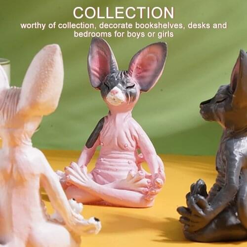 6x4x8cm Sphinx Whimsical Buddha Cat Figurine Sphinx Meditation Cat Meditate Art Sculptures Outdoor Garden Statues Figurines