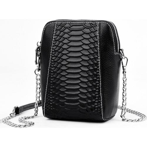 Genuine Leather Shoulder Bags For Women Fashion Ladies Chain Mini Crossbody Bag Phone Purses 2021