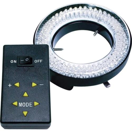 144 LED Microscope Camera Fluorescent Ring Light (4zone control 61mm MaxDia) 40-250mm working distance