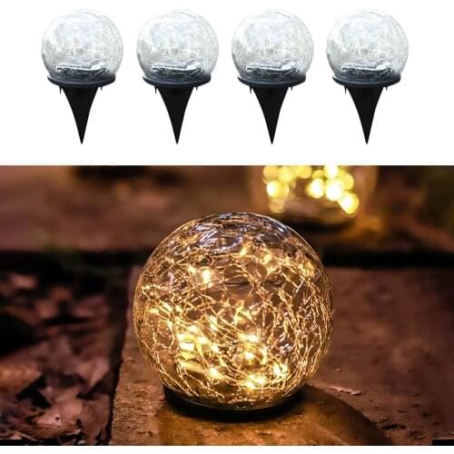 LED Solar Light Outdoor Waterproof Glass Global Lawn Lamp Garden Courtyard Road Christmas Decoration Solar Lights