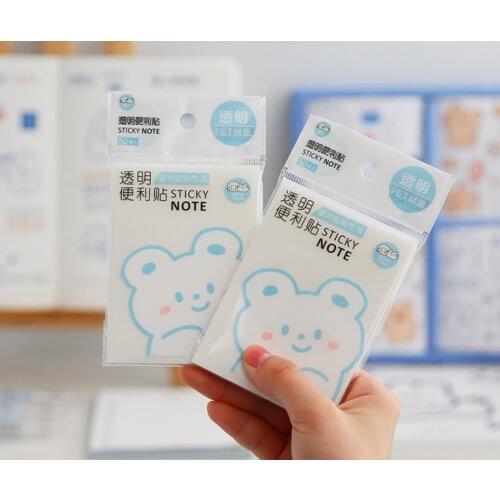Waterproof PET Transparent 50 Sheets Memo Sticky Note Paper Daily To Do It Check List School Stationery