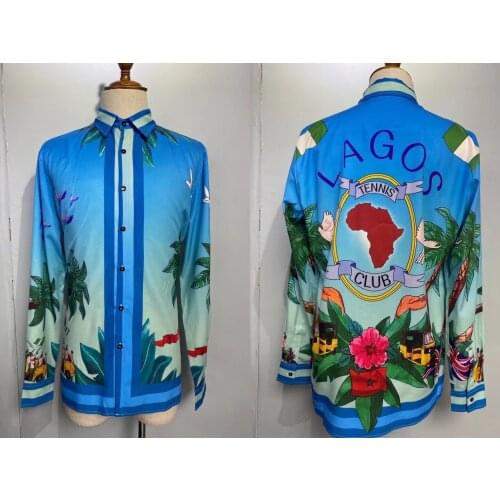 W1714 Fashion Mens Shirts 2021 Runway Luxury famous Brand European Design party style Mens Clothing