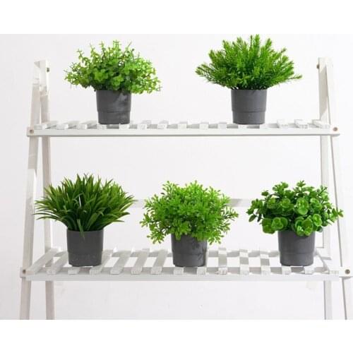 1pc Artificial Flowers with Leaf Green Grass Plastic Plants Fake Leaf Foliage Bush for Home Wedding Decoration Party Supplies
