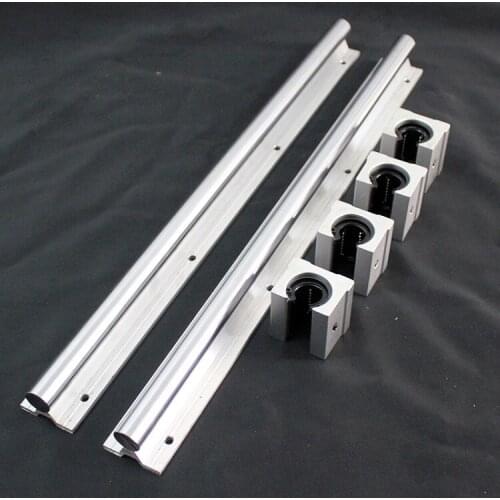 2pcs SBR16 16mm 1000mm support linear guide rail + 4pcs SBR16UU linear bearing Slide blocks CNC router parts