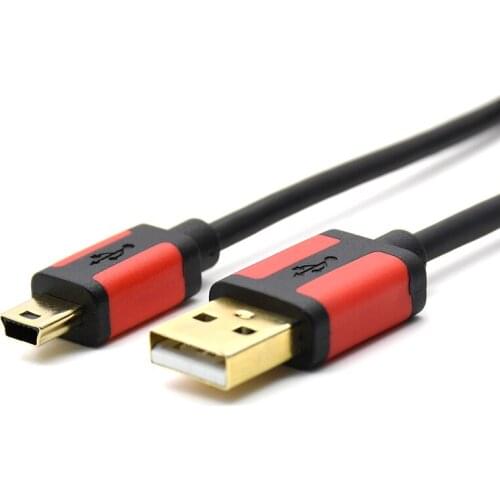 3Ft 1m 6Ft 1.8m Mini USB cable USB2.0 data and charge cable gold-plated connectors for GPS camera PDAs exteral hardisk