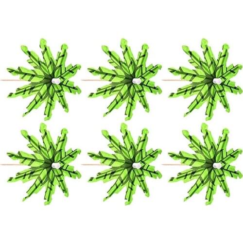 60 Pieces Green Tropical Coconut Palm Tree Paper Umbrellas Picks Cocktail Parasols Cupcake Picks for Hawaiian Party