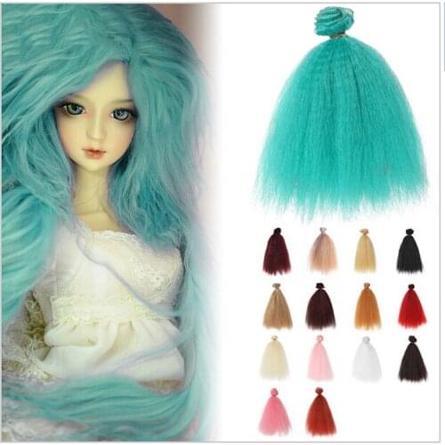8PCS/LOT DIY Dolls Accessories 15CM Synthetic Fiber Hair Curly SD BJD Wig For Dolls 1/4