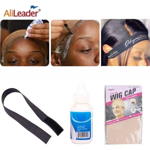 Alileader Custom Logo Wig Elastic Band Black Color For Making Wig And Lace Frontal Closure Long Heavy elastic band wig baby hair