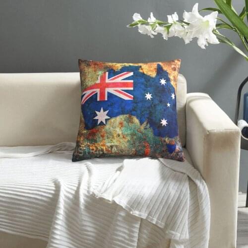 Australia Flag Map pattern print Cushion Cover Decorative Pillowcase Chair Seat Square Car Pillow Cover Home Living Textile