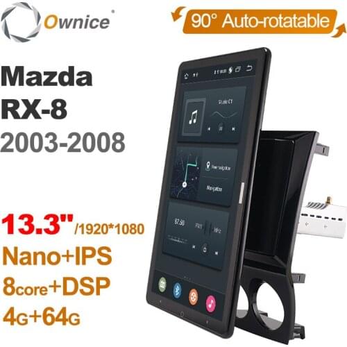 Tesla Style PX6 Android 10.0 Car DVD Player 13.3" 1920*1080 Rotation Autoradio Navigation GPS For Mazda RX-8 2003 - 2008 Radio