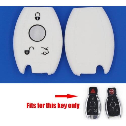 BBQ@FUKA white Silicone Key Shell key holder fit for Benz E C R CL GL SLK Class Smart Remote Case Fob Cover