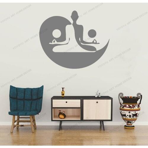 Buddha Lotus Buddhism Yoga Vinyl Wall Garage Stickers Home Decor Living Room Art Mural Wall Decal Removable Wallpoof CX1926