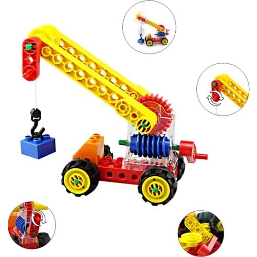 Science and Technic Educational Building Blocks Toys For Chindren 3Yeas DIY Mechanical Indmill Mechanism Engineering Gear Sets