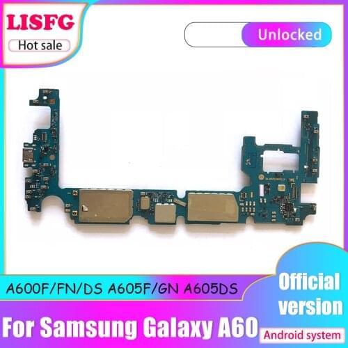 Original Motherboard Mainboard Logic Board For Samsung Galaxy A60 A600F/FN/DS A605F/GN A605DS Motherboard With Android System