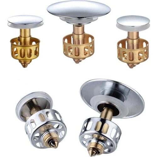 Copper Bouncing Core Filter Cover with Basket Shower Floor Drain Bathroom Plug Trap Hair Catcher Basin Faucet Accessories