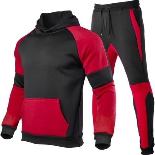 Tracksuit men autumn men hoodies Sweatshirt+pants men sets splicing mens sportswear casual tracksuit 2020 men clothing