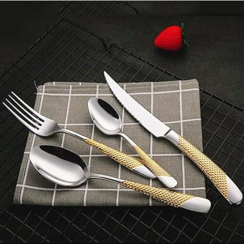 Set of Table Cutlery with Knife Fork Spoon Cake Spoon Stainless Steel Party Cutlery Set Dinner Cutlery Set Kitchen Dinnerware