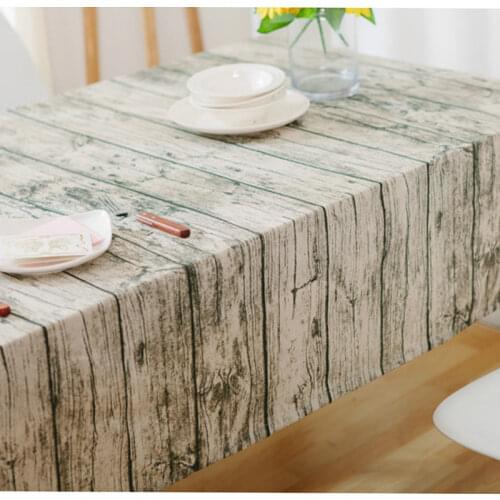 Pastoral Retro Table Cloth Wood Grain Creative Table Cloth Fabric Cotton Linen Bark Coffee Table Cloth