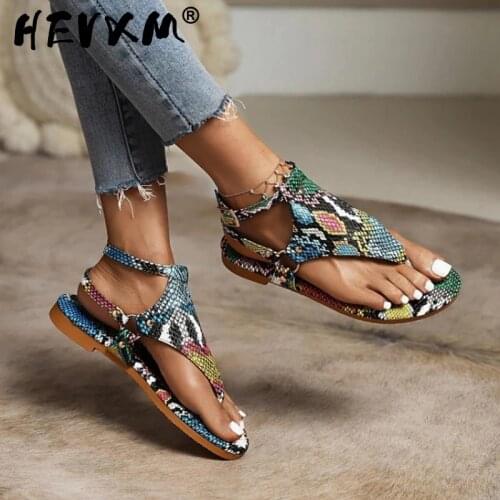 Zebra Snake Print Women Sandals Summer Clip Toe Casual Ladies Flip-Flops Female Buckle Rome Slides 2021 Hollow Out Flat Shoes