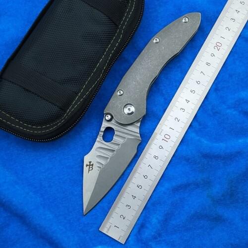 LEMIFSHE Stitch Flipper s35vn blade Folding knife Titanium handle Tactical hunt outdoor camping survival Knives EDC tool