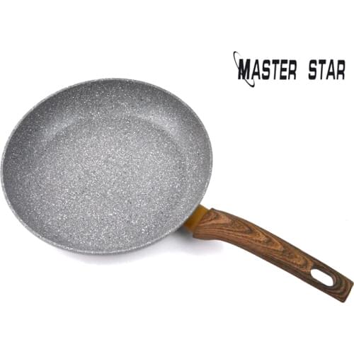 Master Star CHINESE MEDICAL STONE Non-stick Granite Frying Pan Pancake Induction Cooker Aluminum Skillet Pans Cooking Utensils