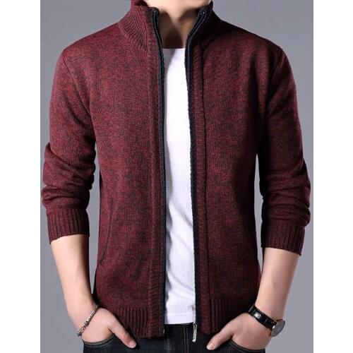 Sweaters 2020 Spring Male Fashion Cardigan Homme Mens clothes Thick Slim Fit Keep Warm Men Solid Smart Casual Sweaters