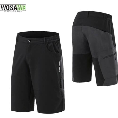 WOSAWE Cycling Shorts Mens Baggy MTB Shorts Loose Fit Downhill Bike Shorts Outdoor Ciclismo Running Multi-pockets Short Pants