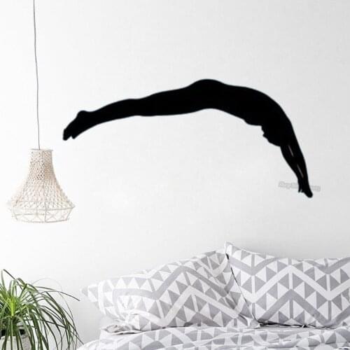 Swimming Sporter Vinyl Wall Sticker Into the Water Sports Art Sticker Wall Decals For Teens Swimming pool H Decaoration L11