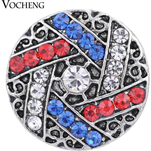 Vocheng Snap Charm Filled Crystal 3 Colors 18mm Button Jewelry Vn-982