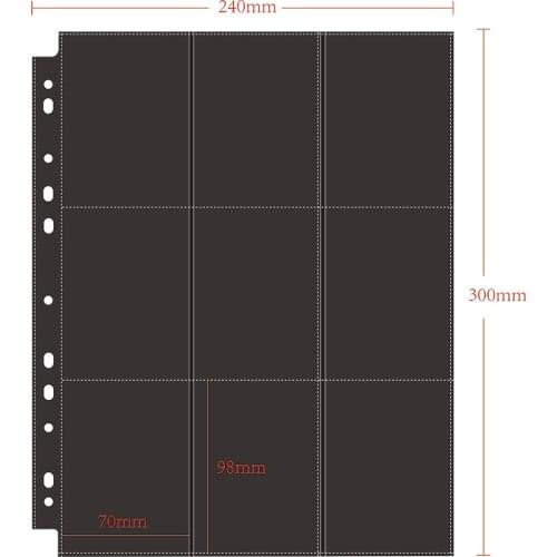 9-Pocket Baseball Card Sleeves for Ring Binder Clear Plastic Trading Card Page Protectors Sheet