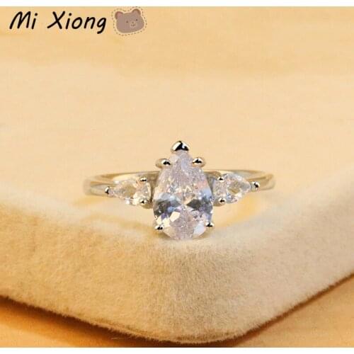 Mi Xiong 925 sterling silver rings women original design craftsmanship drop diamond charm anniversary wedding gift brand jewelry