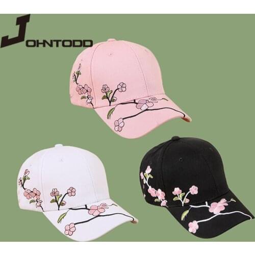 2021 Fashion Summer Unisex Cotton Outdoor Baseball Cap Plum Embroidery Snapback Travel Sports Hats Men Ladies Sunhats Adjustable