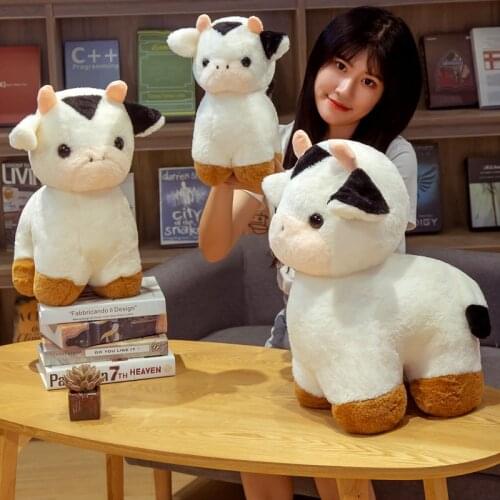 30/40/50cm Plush Cute Standing Blessed Cow Doll Stuffed Soft Plush Toy Animal Cow Doll Child Girl Christmas Birthday Gifts