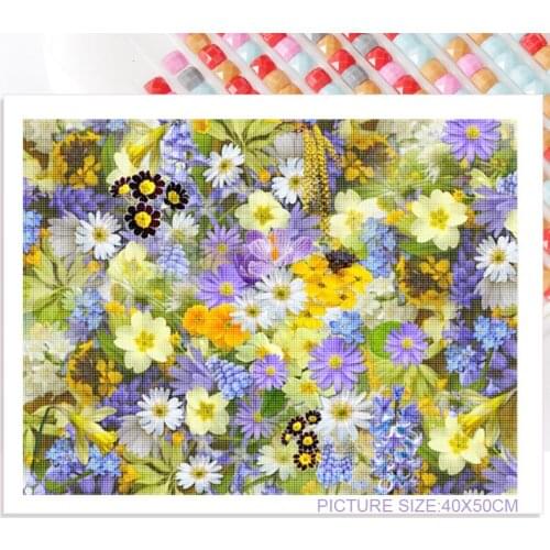 Small Wild Flower 5D Full Square Round Diamond Painting Plant Natural Wall Picture Handmade Paste Drill Embroidery Art Gift