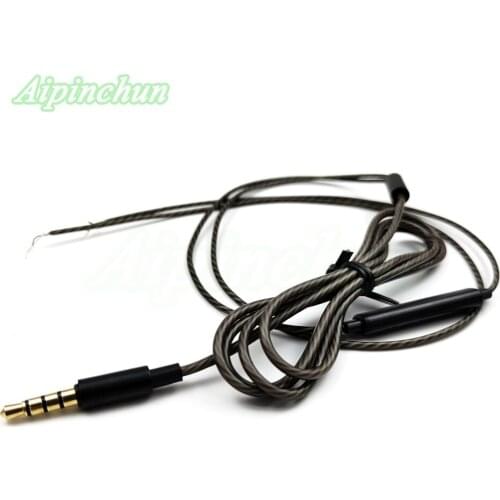 Aipinchun 3.5mm Jack DIY Earphone Audio Cable with Mic Controller Repair Replacement Headphone Wire