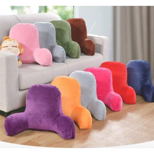 46Large Bedrest Hollow Cotton Reading Pillow With Arms and Removable Cover for Home Office Back Pain Relief